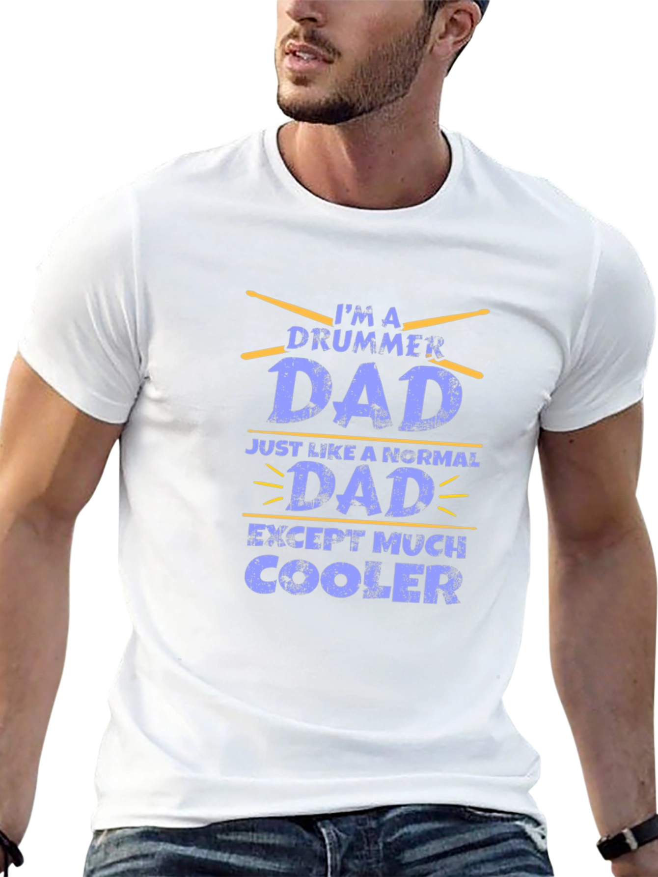 Drummer Dad Graphic T-Shirt - Black
