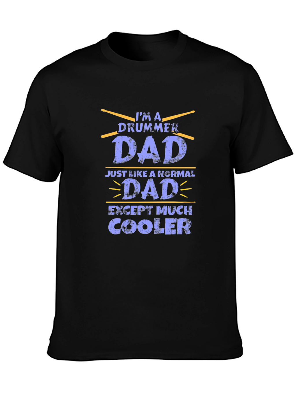 Drummer Dad Graphic T-Shirt - Black