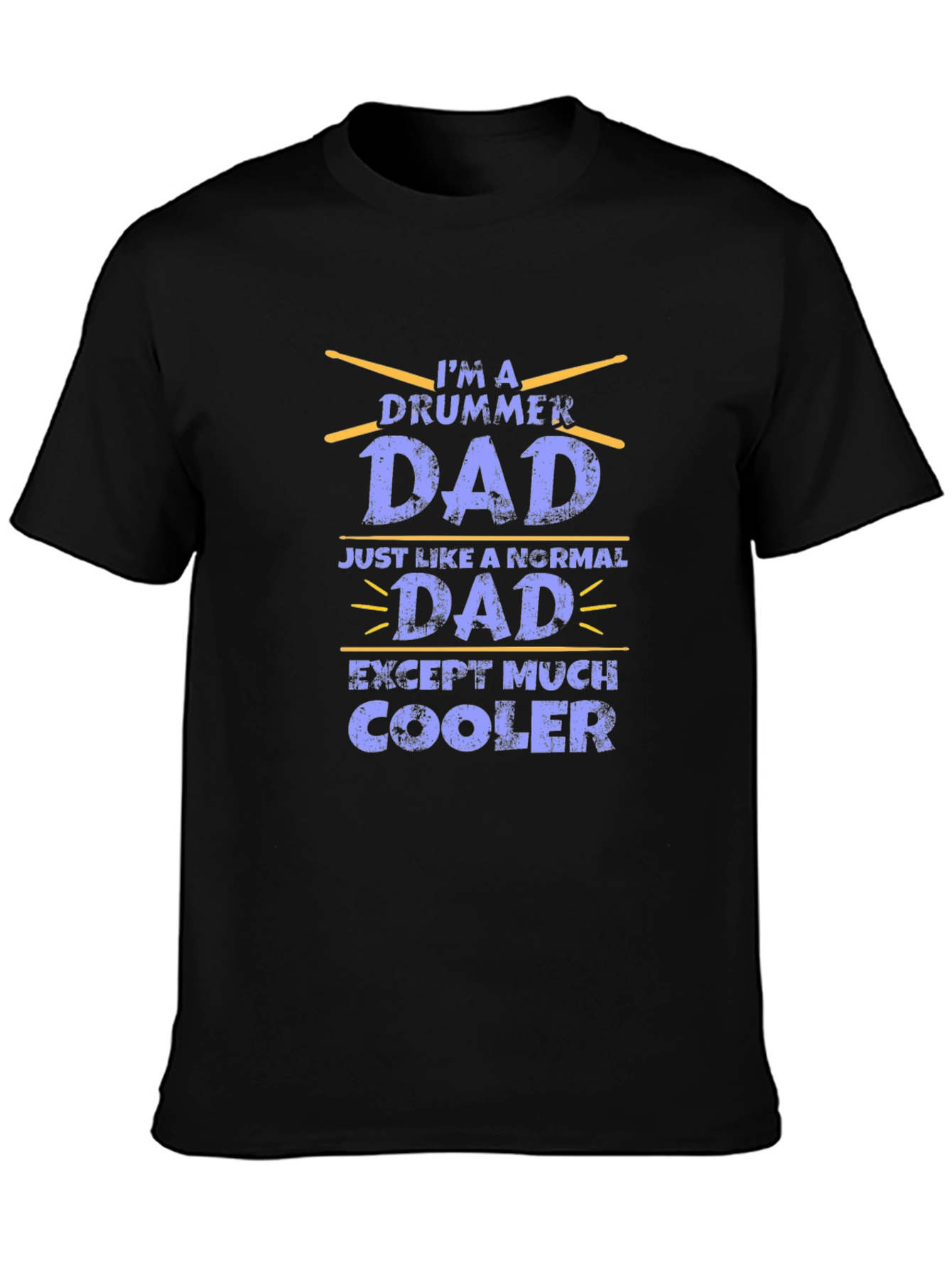 Drummer Dad Graphic T-Shirt - Black