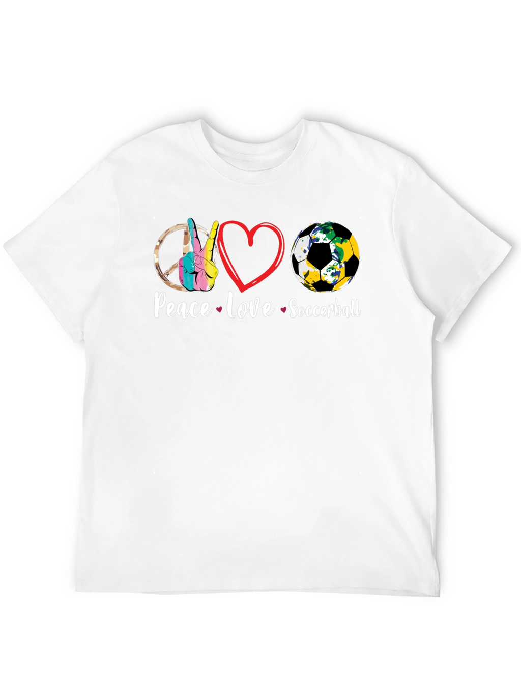 Peace Love Soccerball Graphic T-Shirt