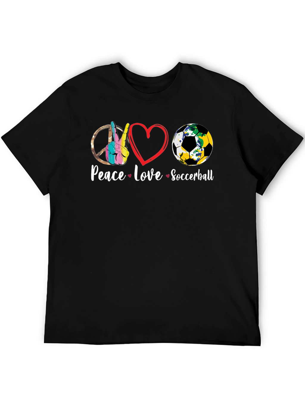 Peace Love Soccerball Graphic T-Shirt