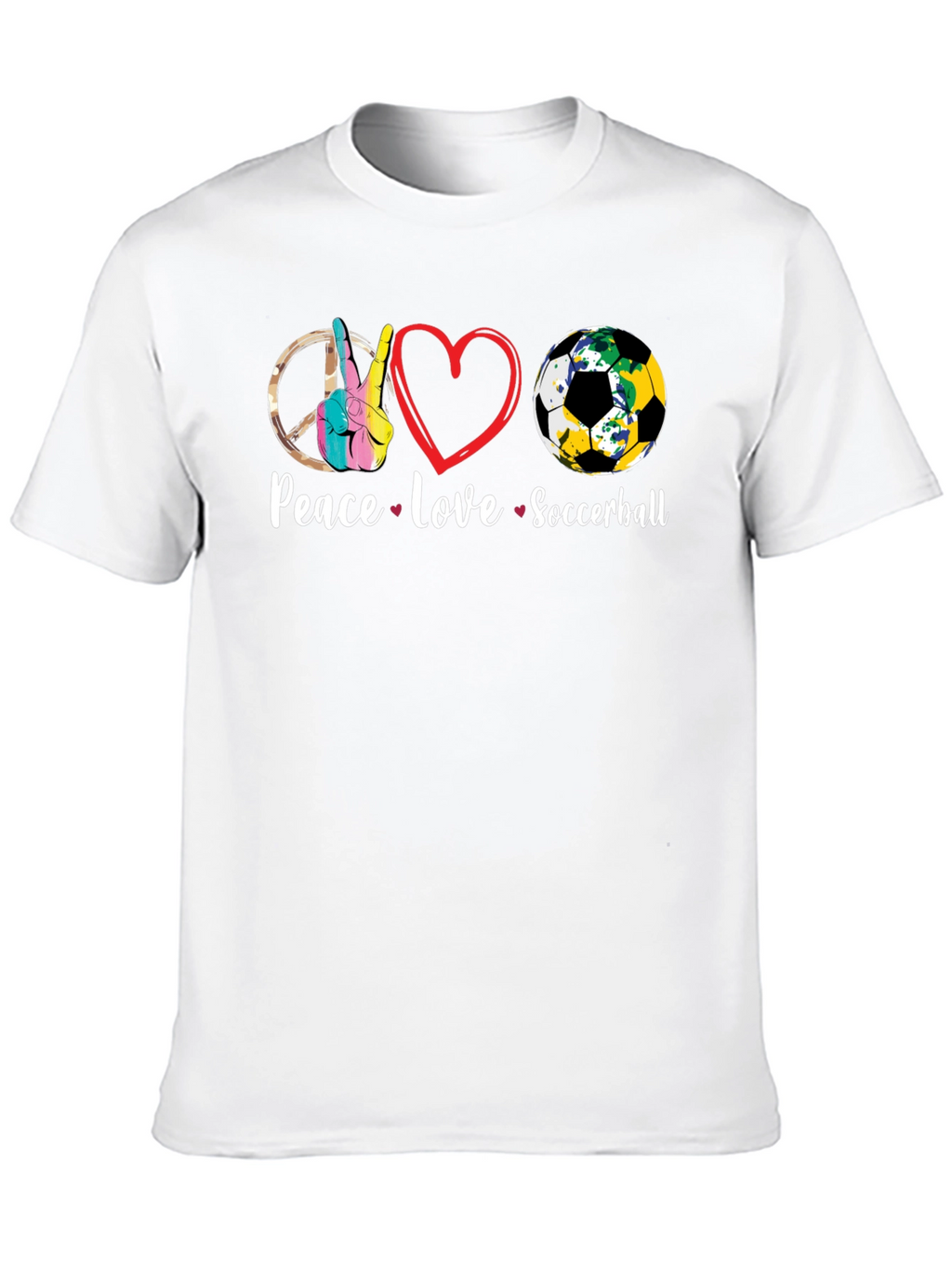 Peace Love Soccerball Graphic T-Shirt