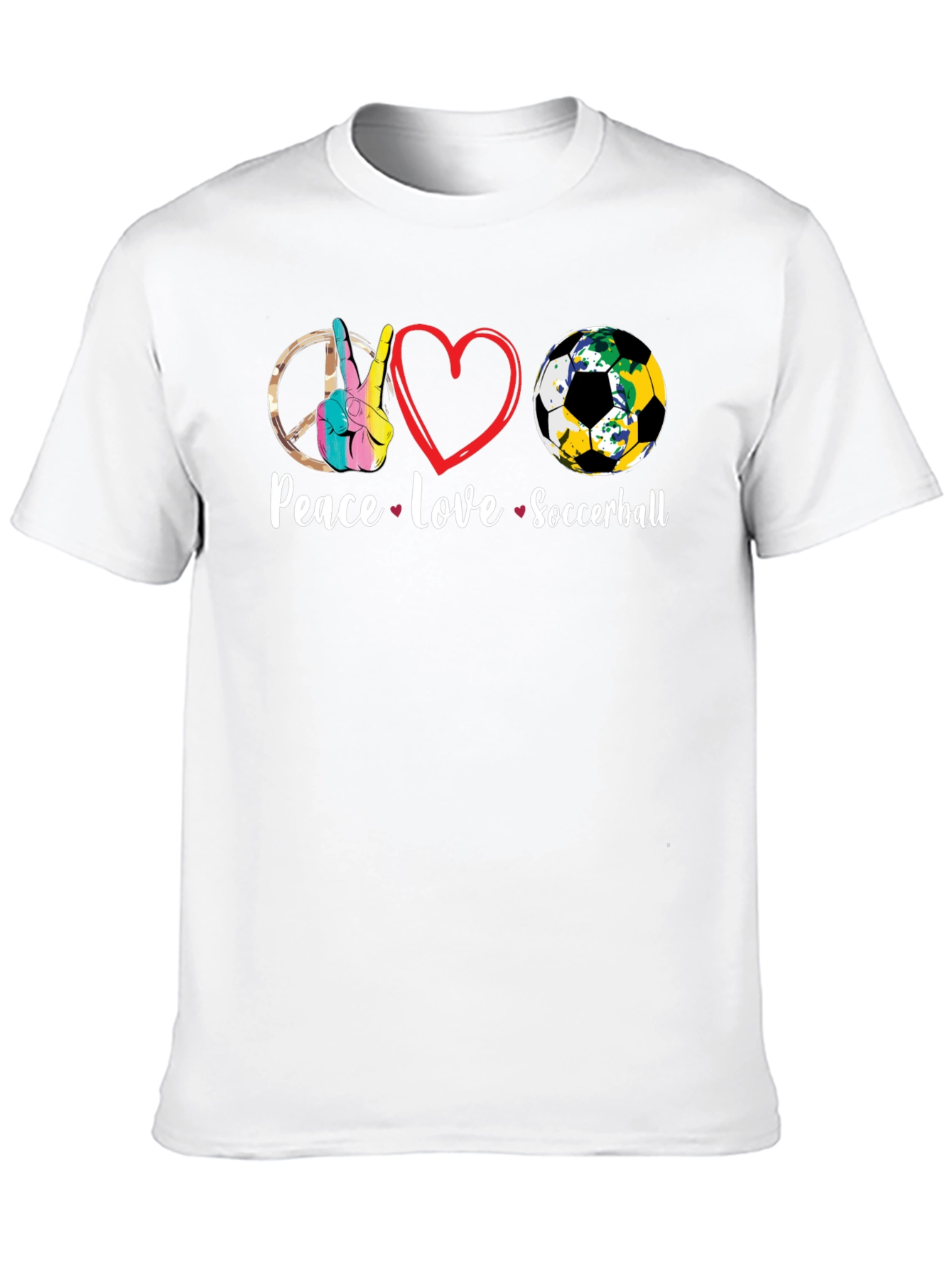 Peace Love Soccerball Graphic T-Shirt