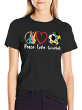 Peace Love Soccerball Graphic T-Shirt
