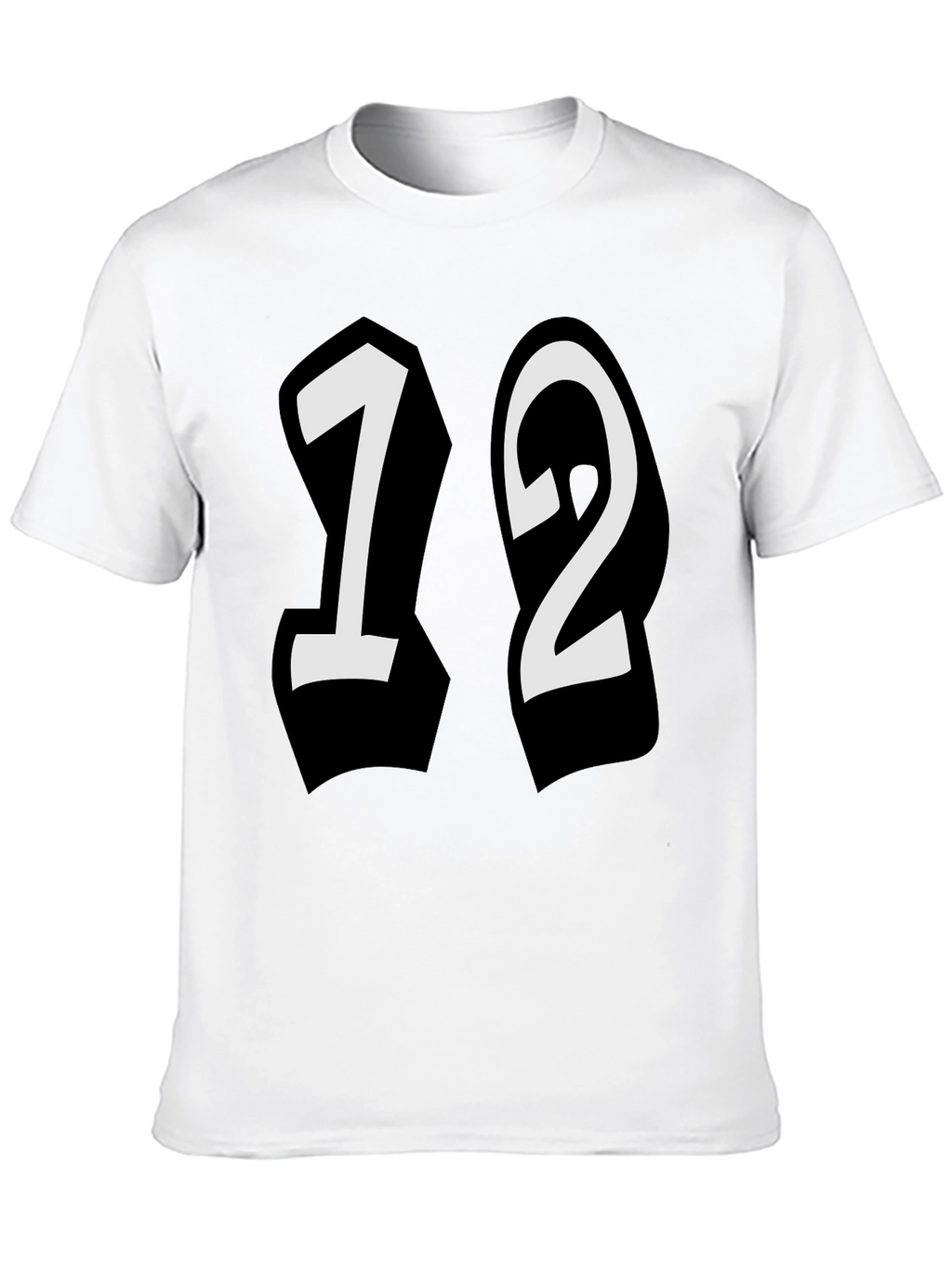 Bold 12 Graphic Tee - Stylish Black Cotton Shirt