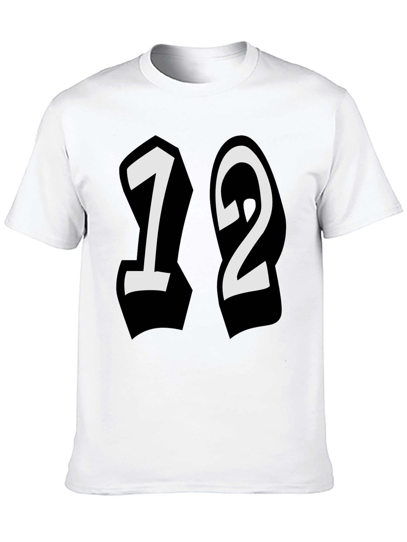 Bold 12 Graphic Tee - Stylish Black Cotton Shirt