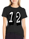 Bold 12 Graphic Tee - Stylish Black Cotton Shirt