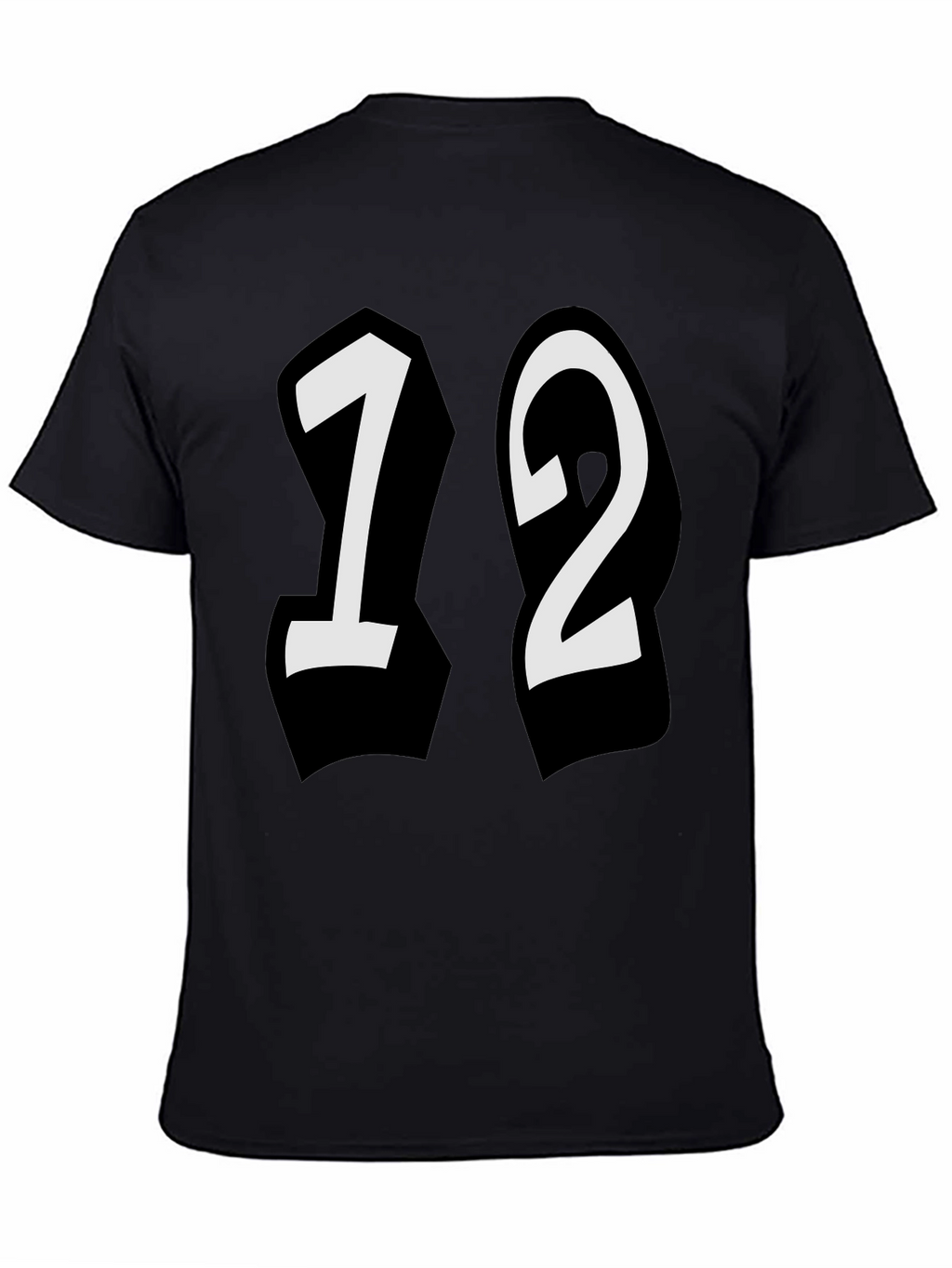 Bold 12 Graphic Tee - Stylish Black Cotton Shirt