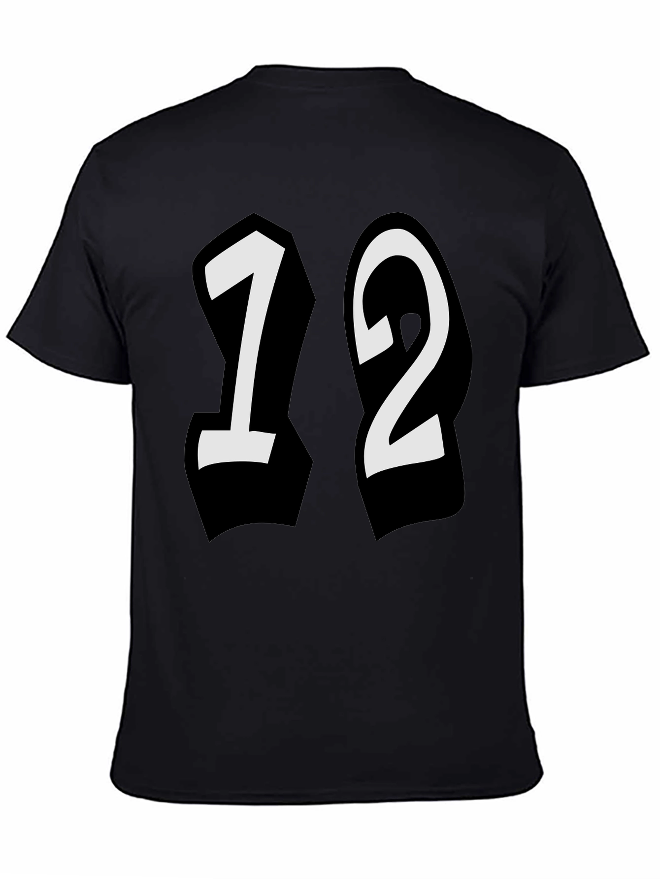 Bold 12 Graphic Tee - Stylish Black Cotton Shirt