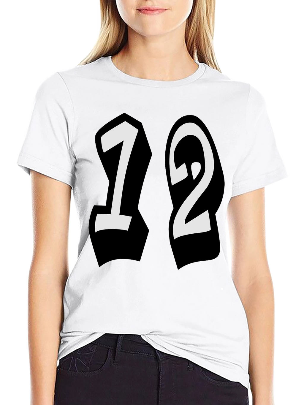 Bold 12 Graphic Tee - Stylish Black Cotton Shirt