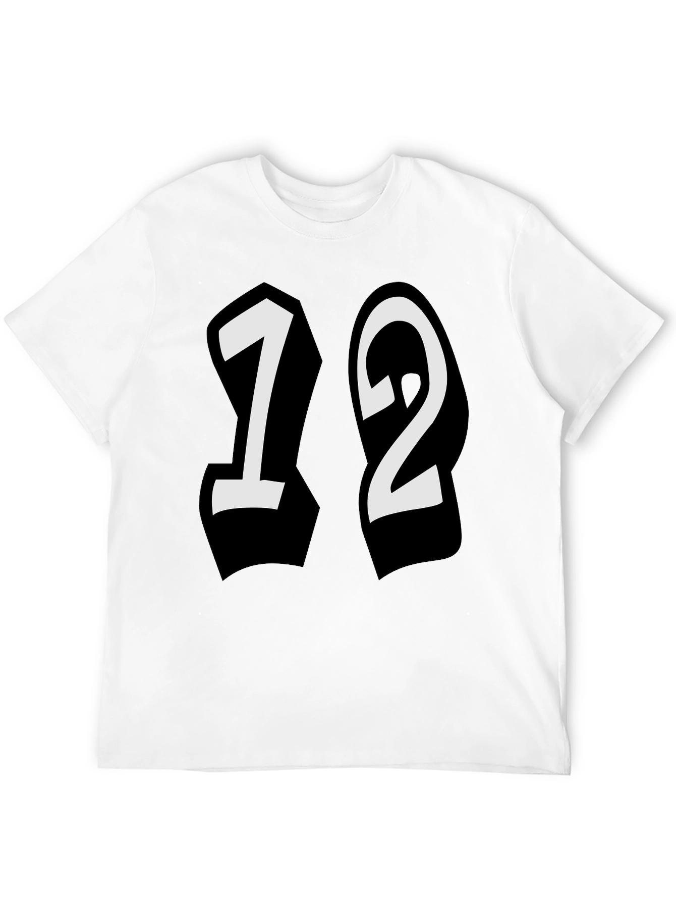 Bold 12 Graphic Tee - Stylish Black Cotton Shirt