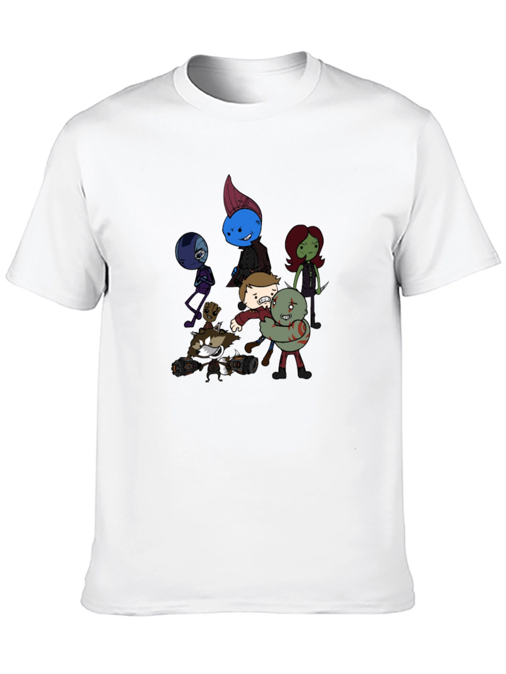Cartoon Guardians Black T-Shirt