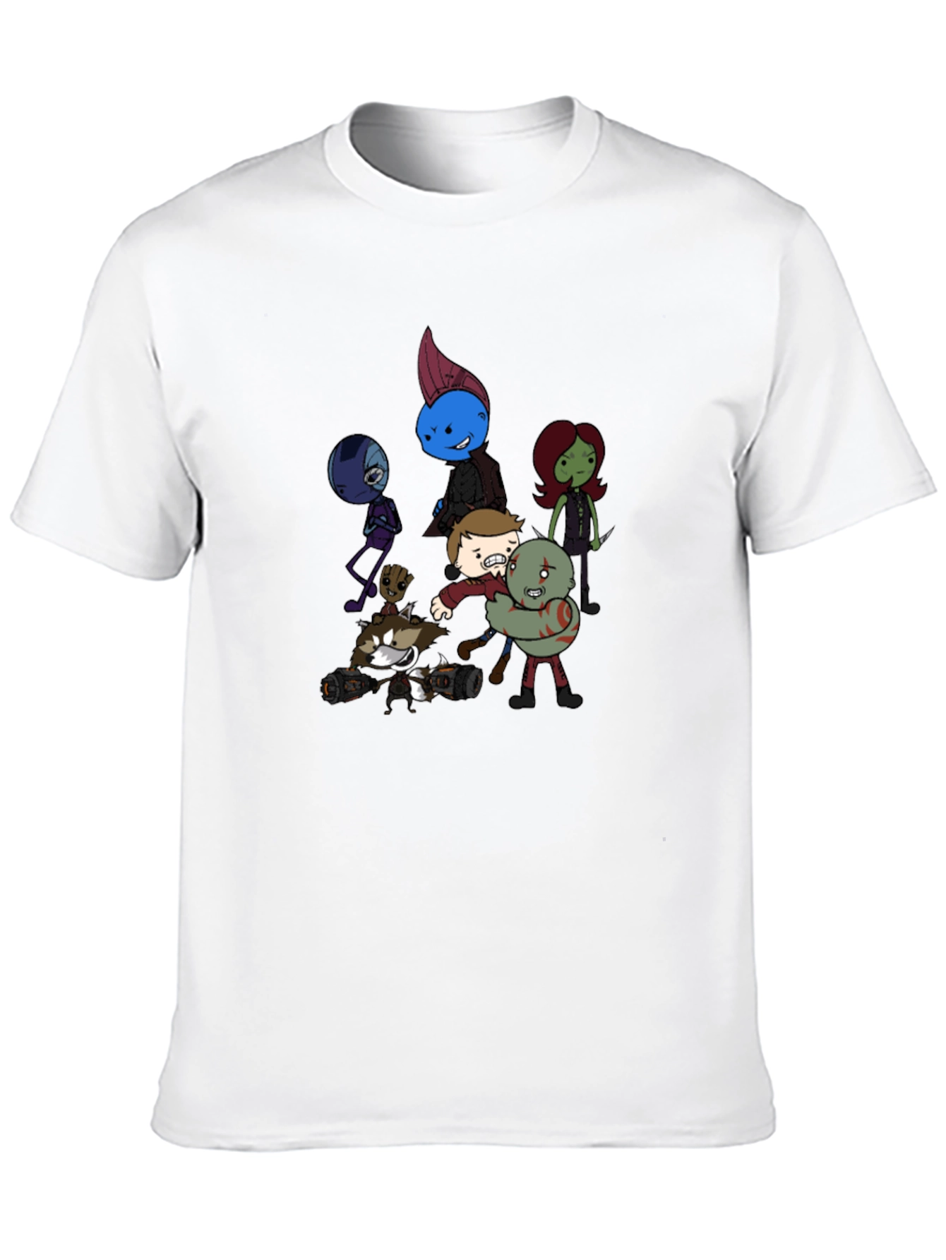 Cartoon Guardians Black T-Shirt