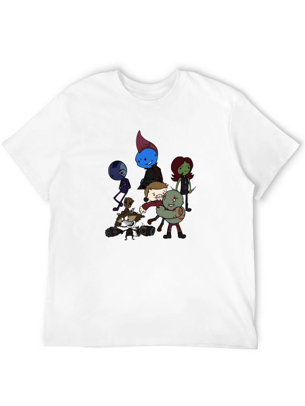 Cartoon Guardians Black T-Shirt