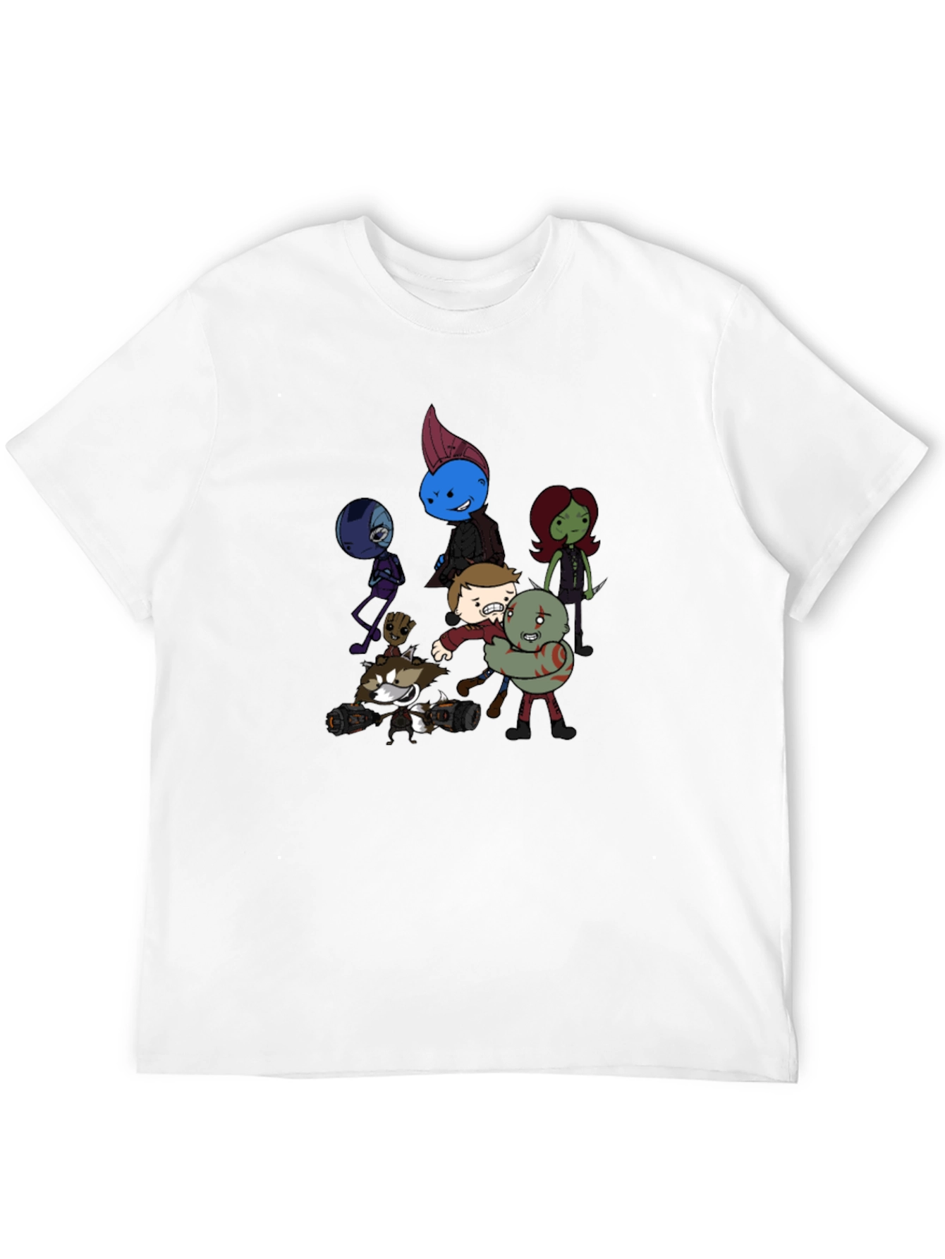Cartoon Guardians Black T-Shirt
