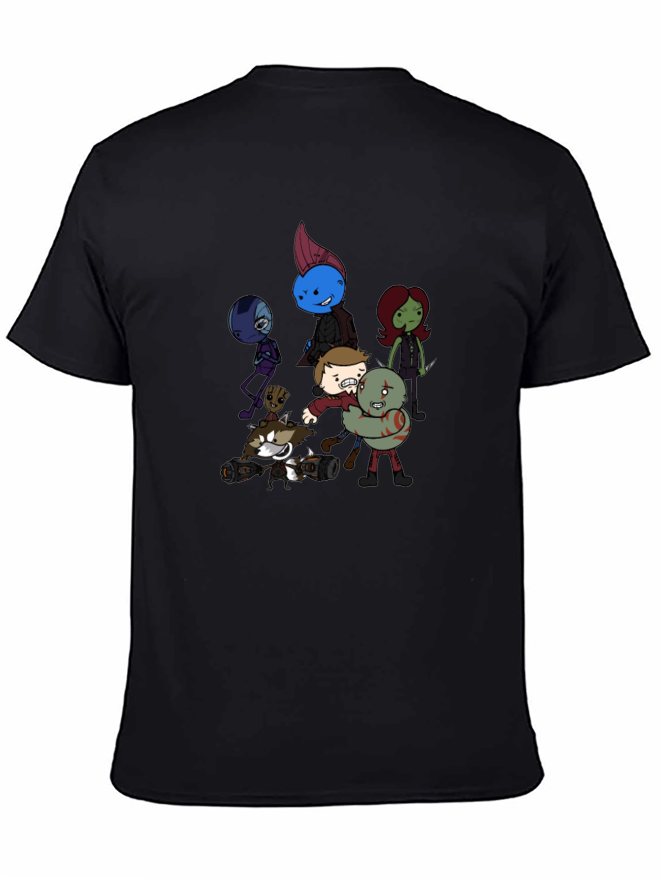 Cartoon Guardians Black T-Shirt