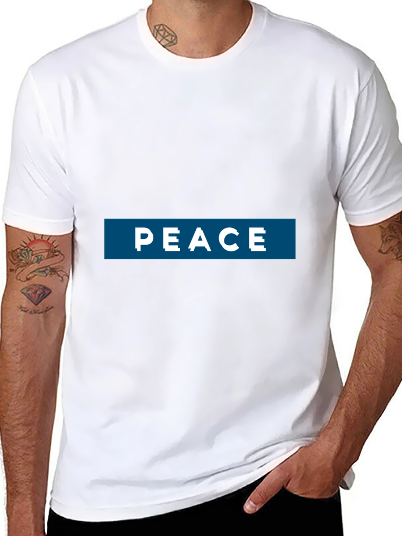 Peace Graphic Print T-Shirt - Casual Style
