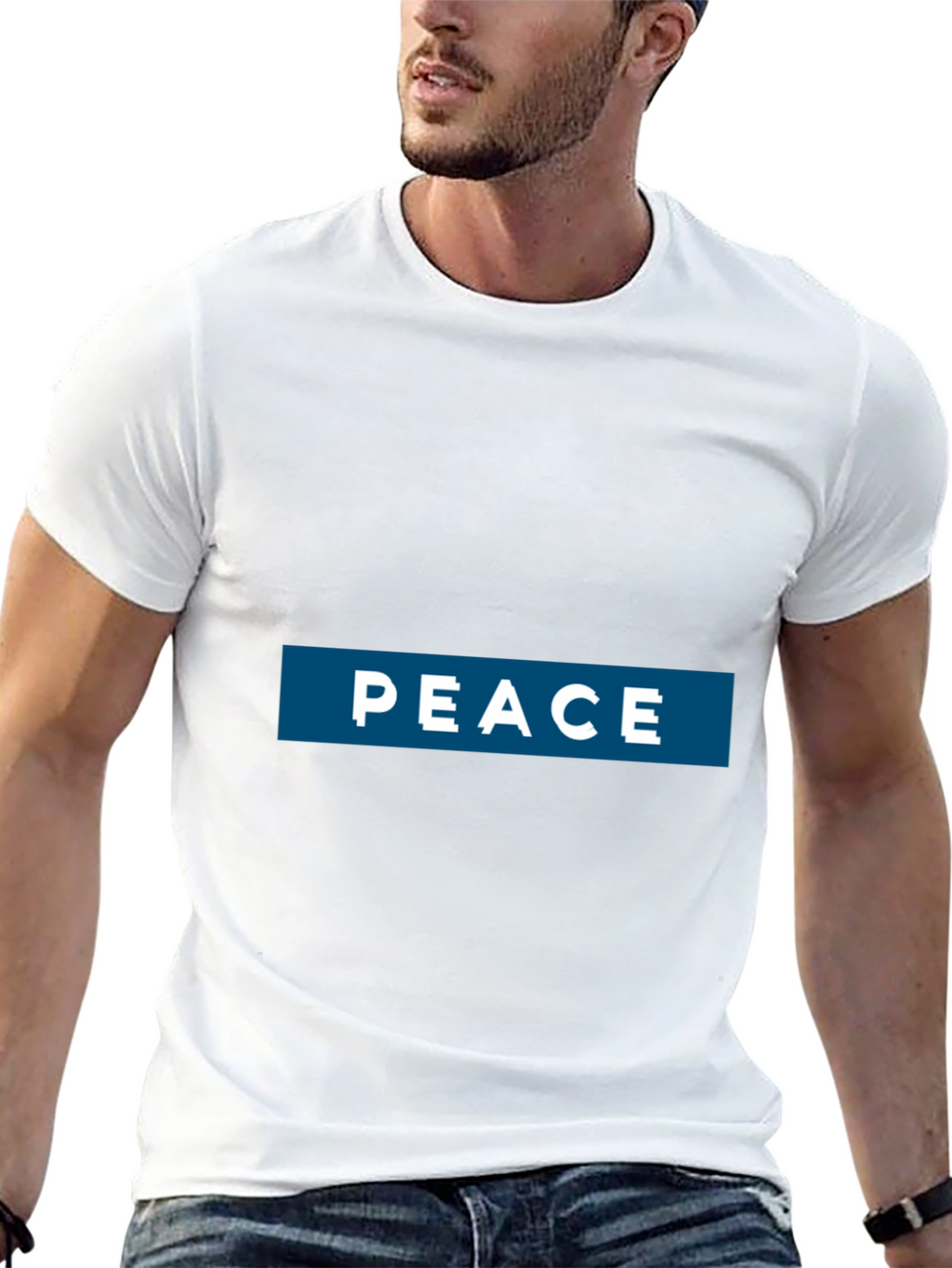 Peace Graphic Print T-Shirt - Casual Style