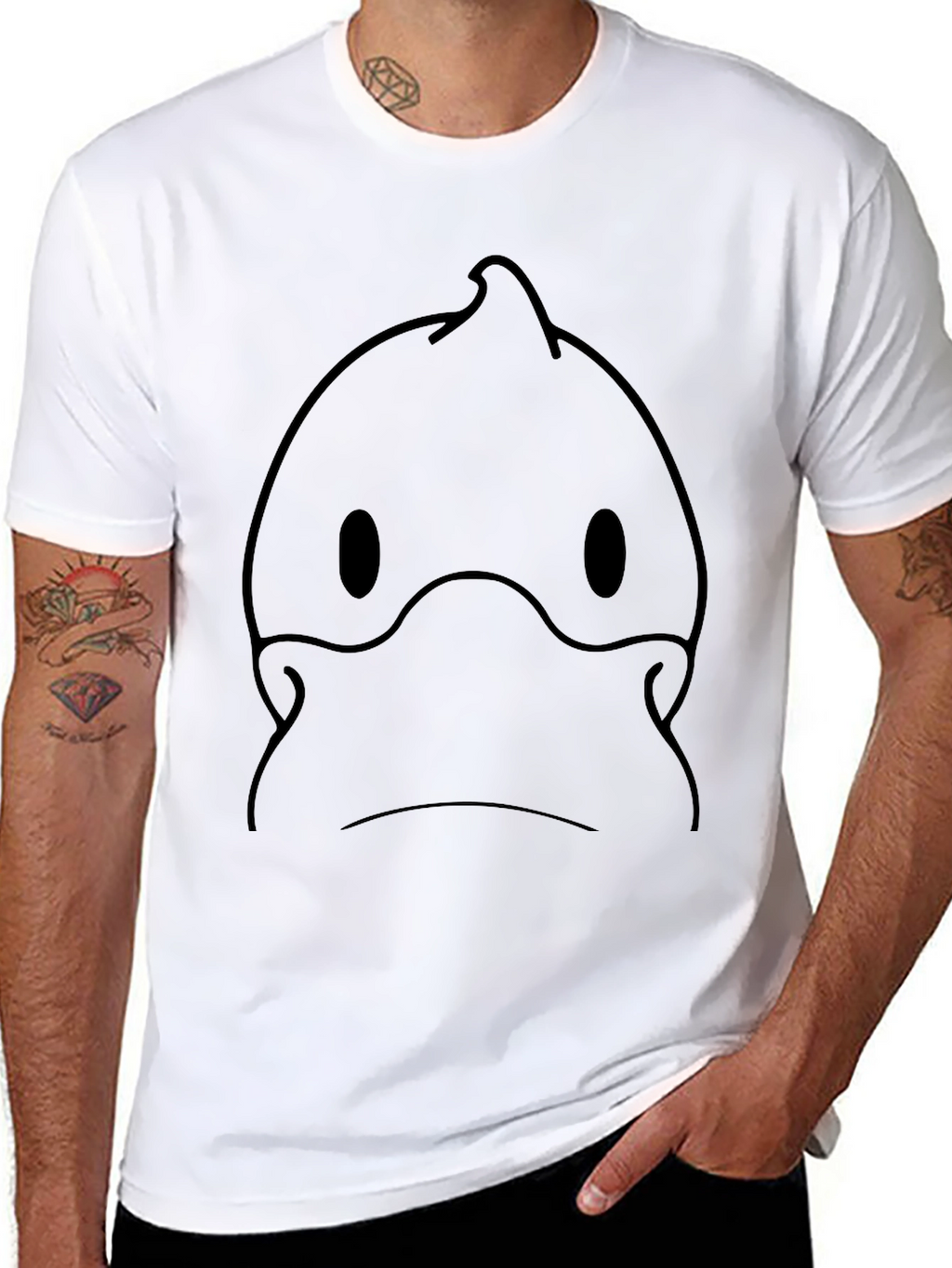 Black T-Shirt with Cartoon Face