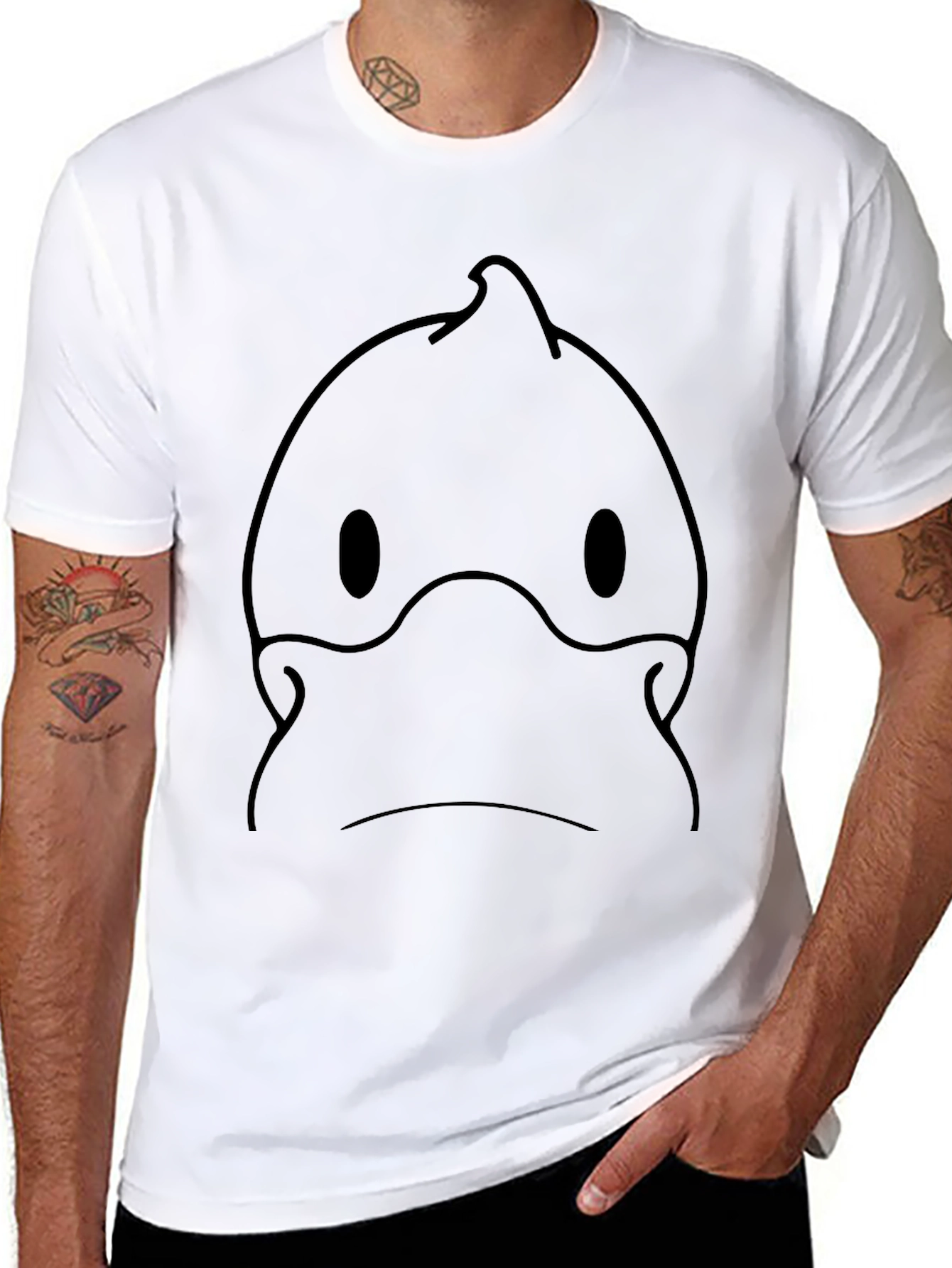 Black T-Shirt with Cartoon Face