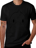 Black T-Shirt with Cartoon Face