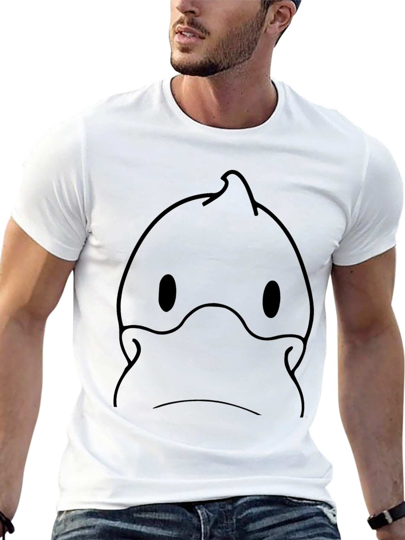 Black T-Shirt with Cartoon Face