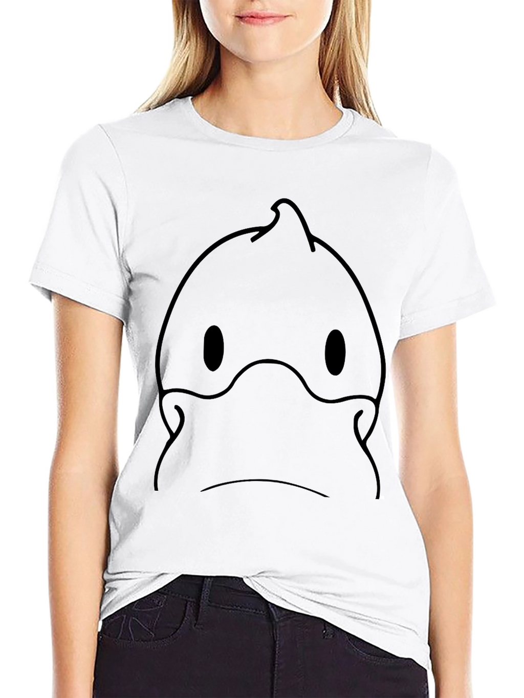 Black T-Shirt with Cartoon Face