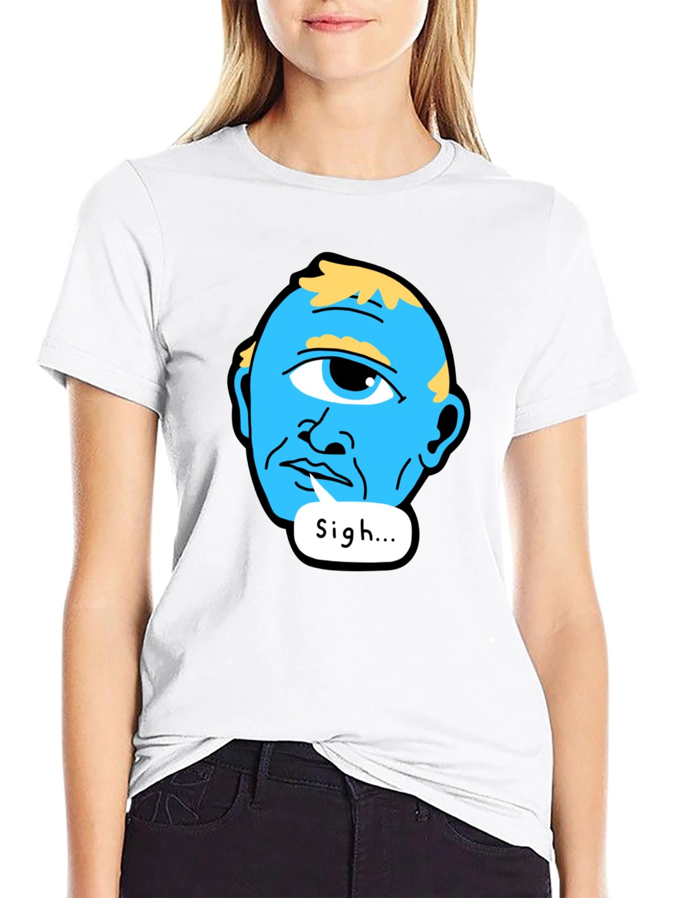 Sigh Cyclops T-Shirt - Black Cotton Tee