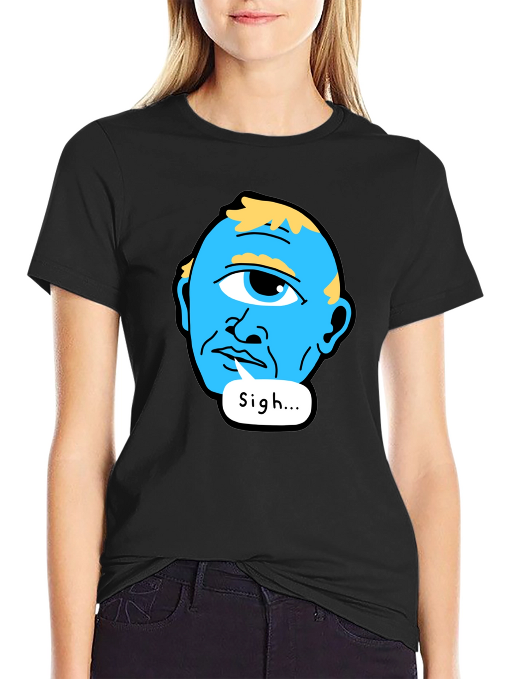 Sigh Cyclops T-Shirt - Black Cotton Tee