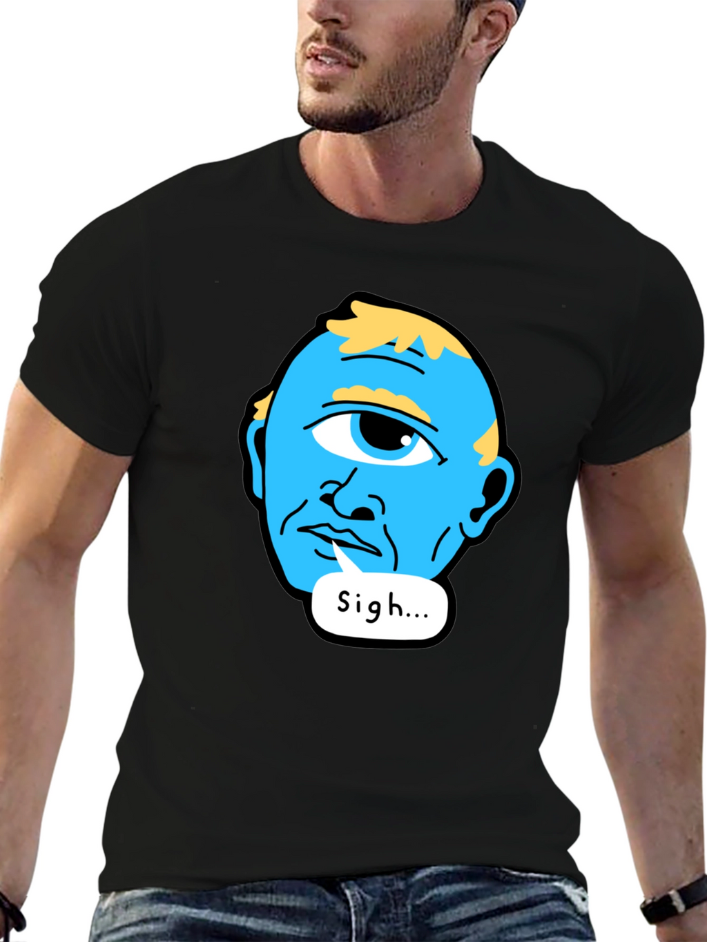 Sigh Cyclops T-Shirt - Black Cotton Tee