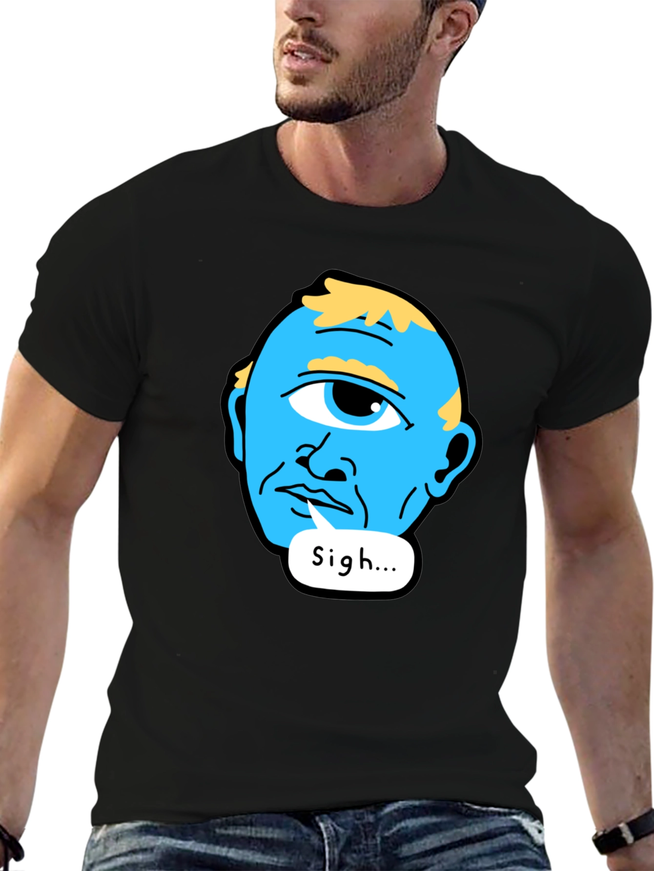 Sigh Cyclops T-Shirt - Black Cotton Tee