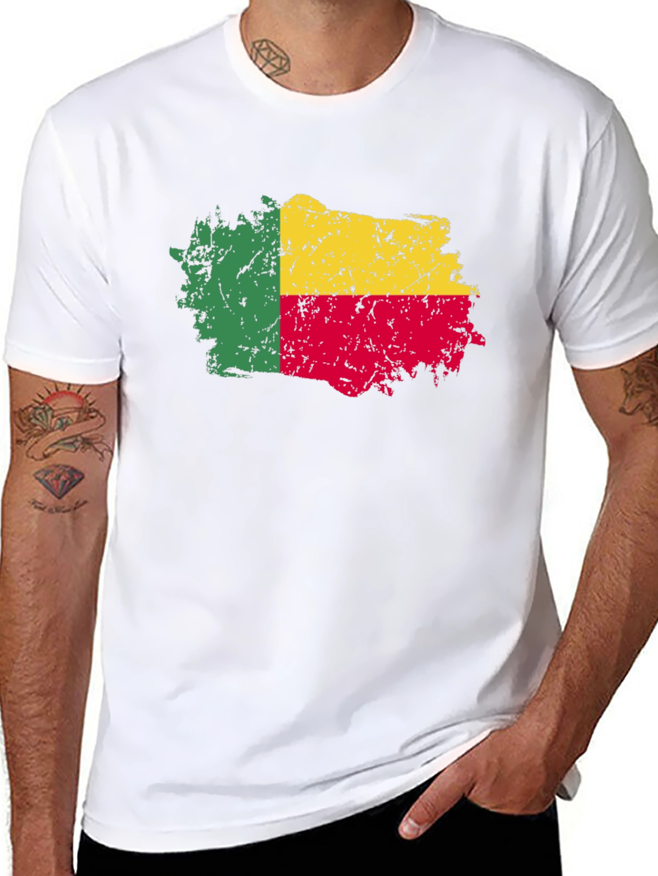 Benin Flag Grunge T-Shirt - Show Your Pride