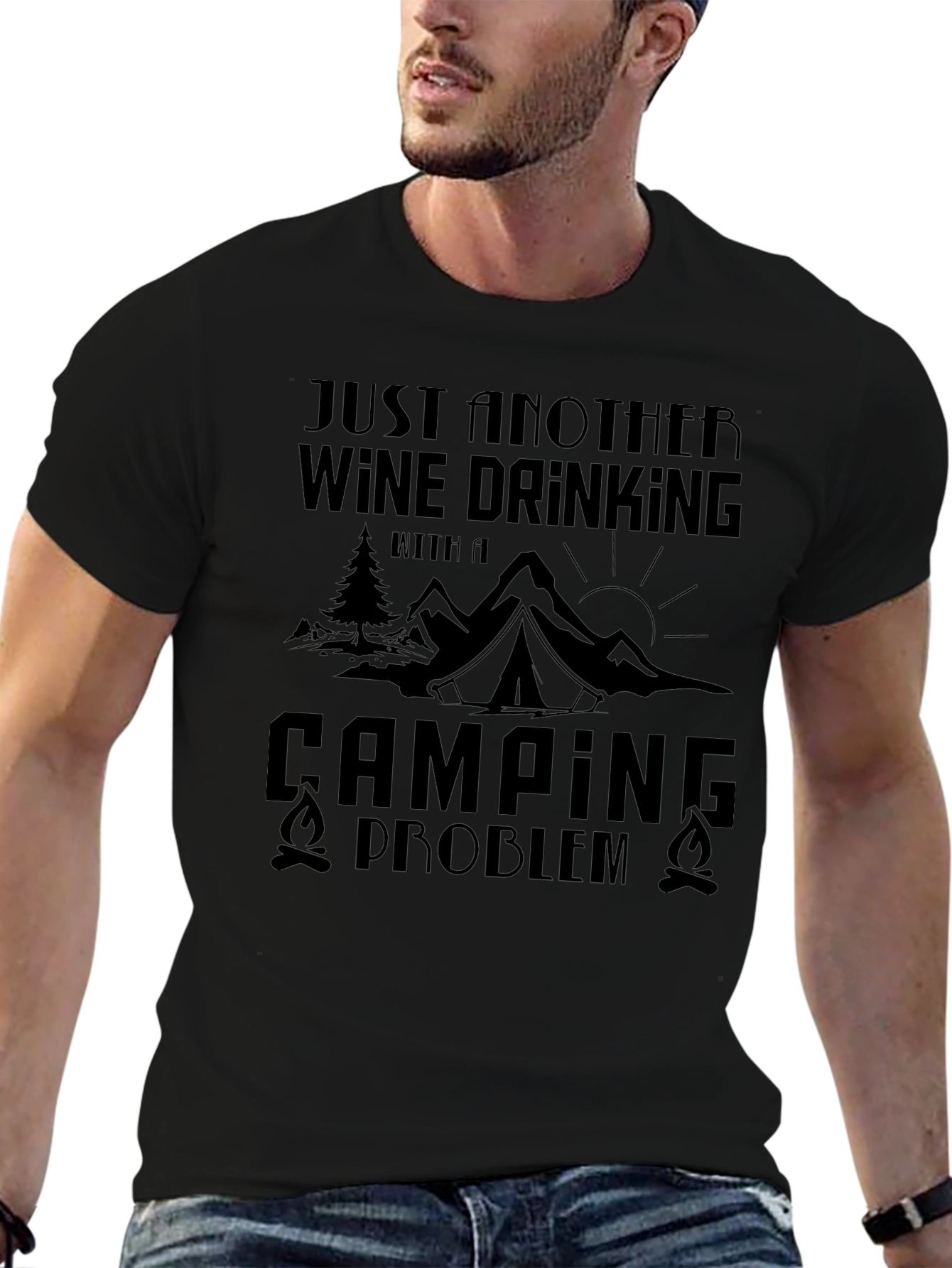 Wine Drinking Camping Problem Graphic Tee