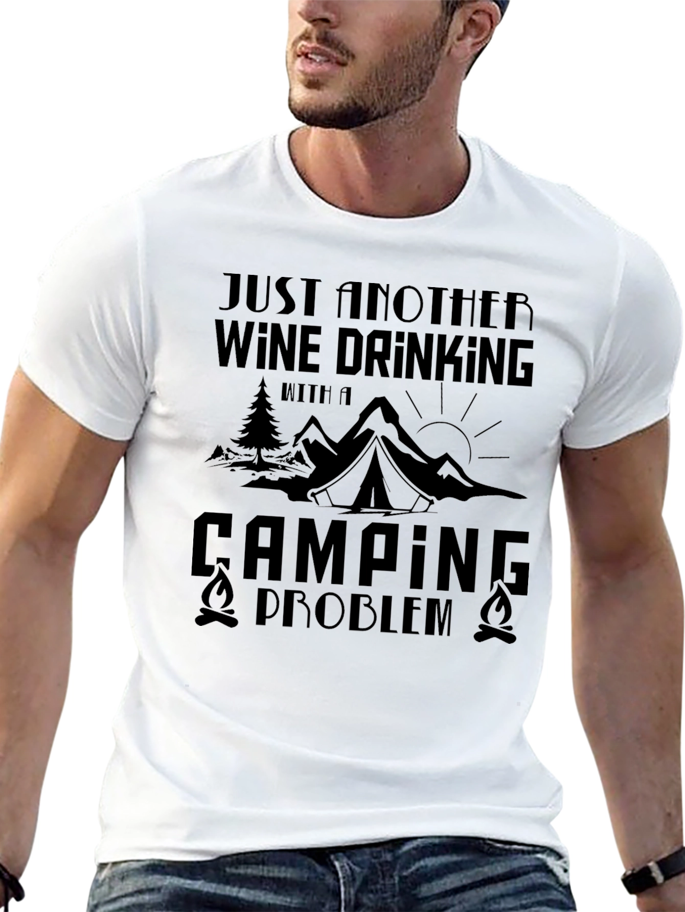 Wine Drinking Camping Problem Graphic Tee