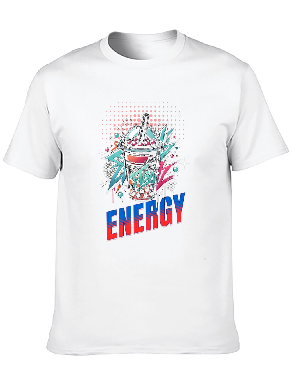 Mens Energy Bubble Tea Graphic T-Shirt
