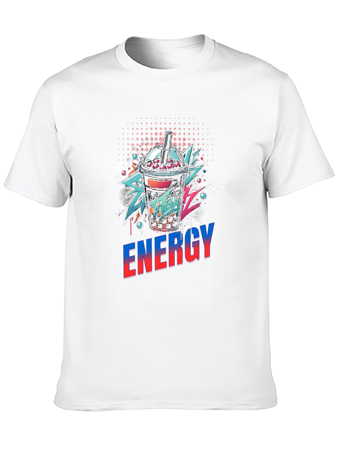 Mens Energy Bubble Tea Graphic T-Shirt