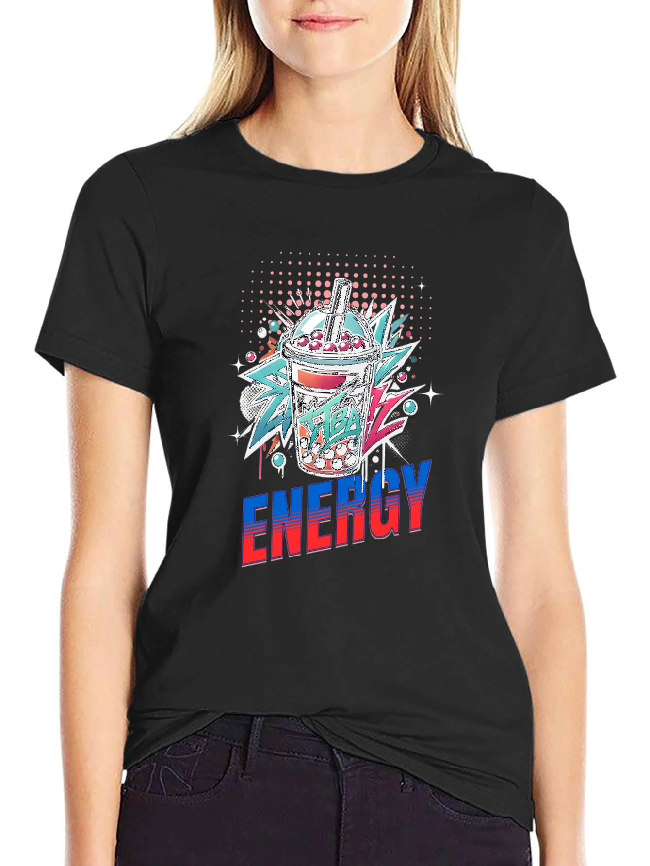 Mens Energy Bubble Tea Graphic T-Shirt