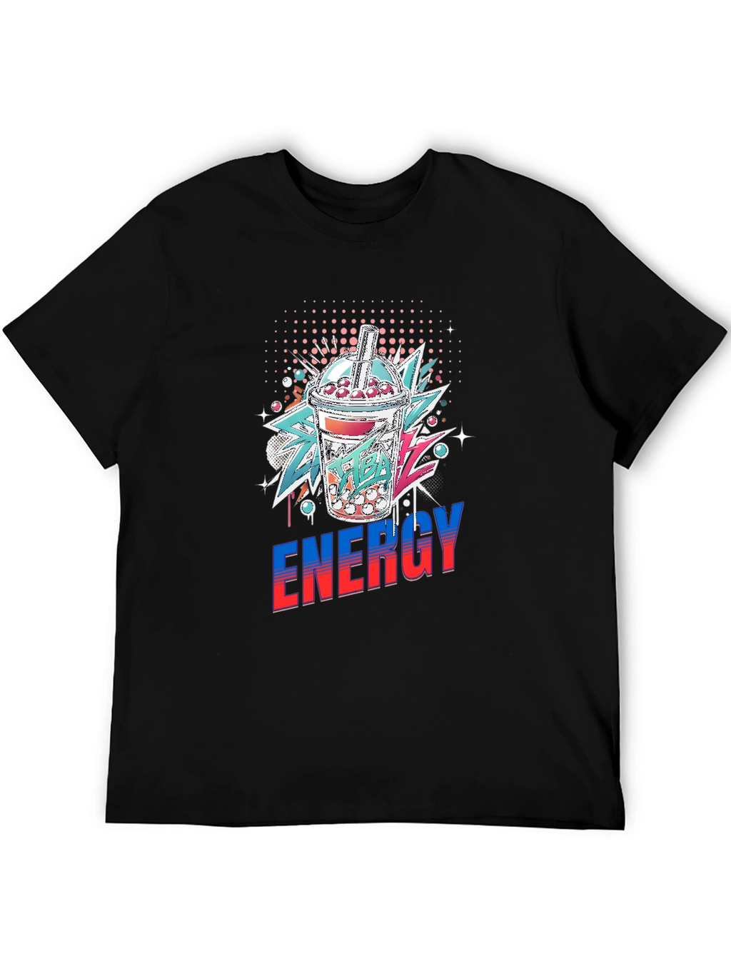 Mens Energy Bubble Tea Graphic T-Shirt