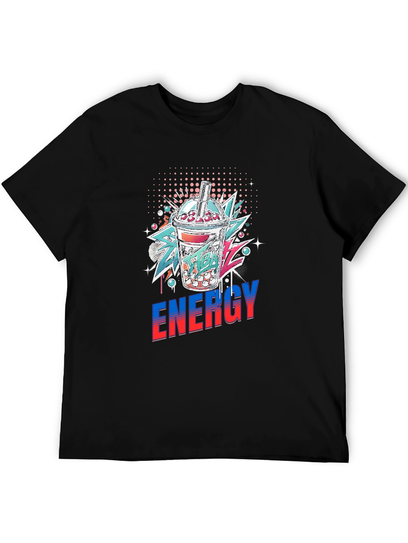 Mens Energy Bubble Tea Graphic T-Shirt