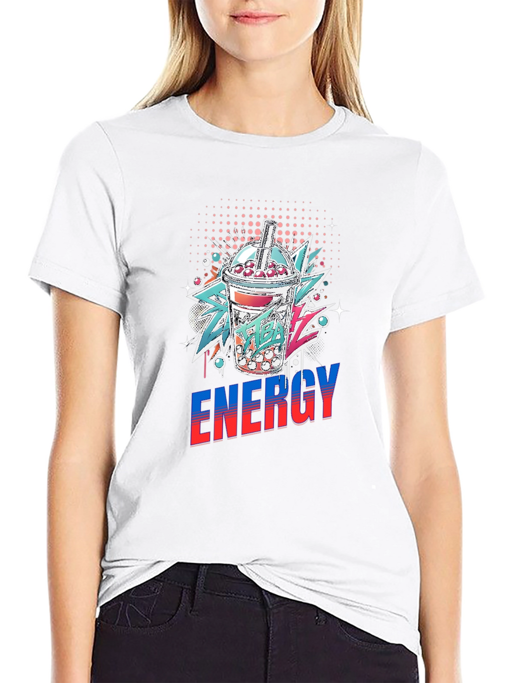 Mens Energy Bubble Tea Graphic T-Shirt
