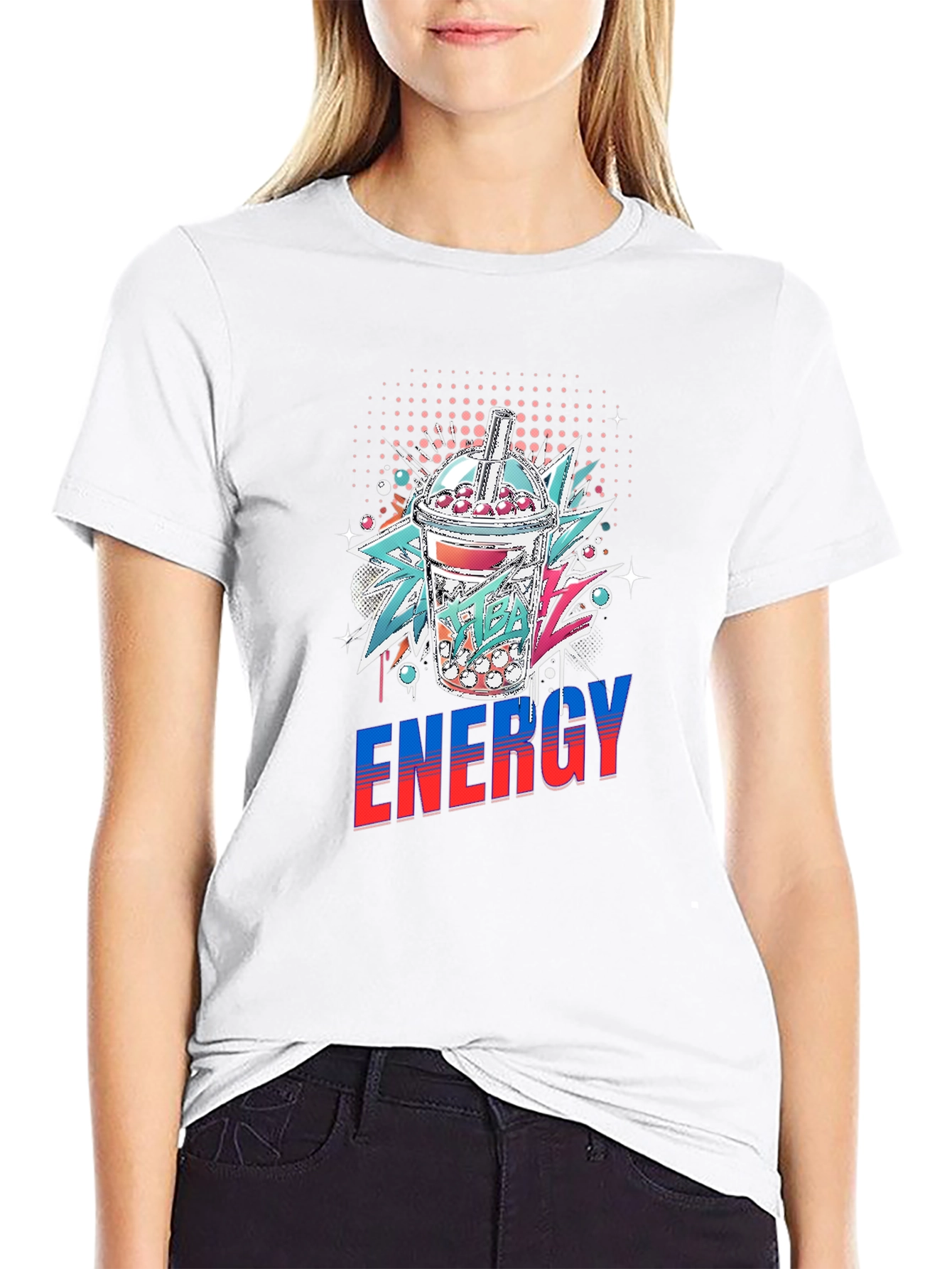 Mens Energy Bubble Tea Graphic T-Shirt