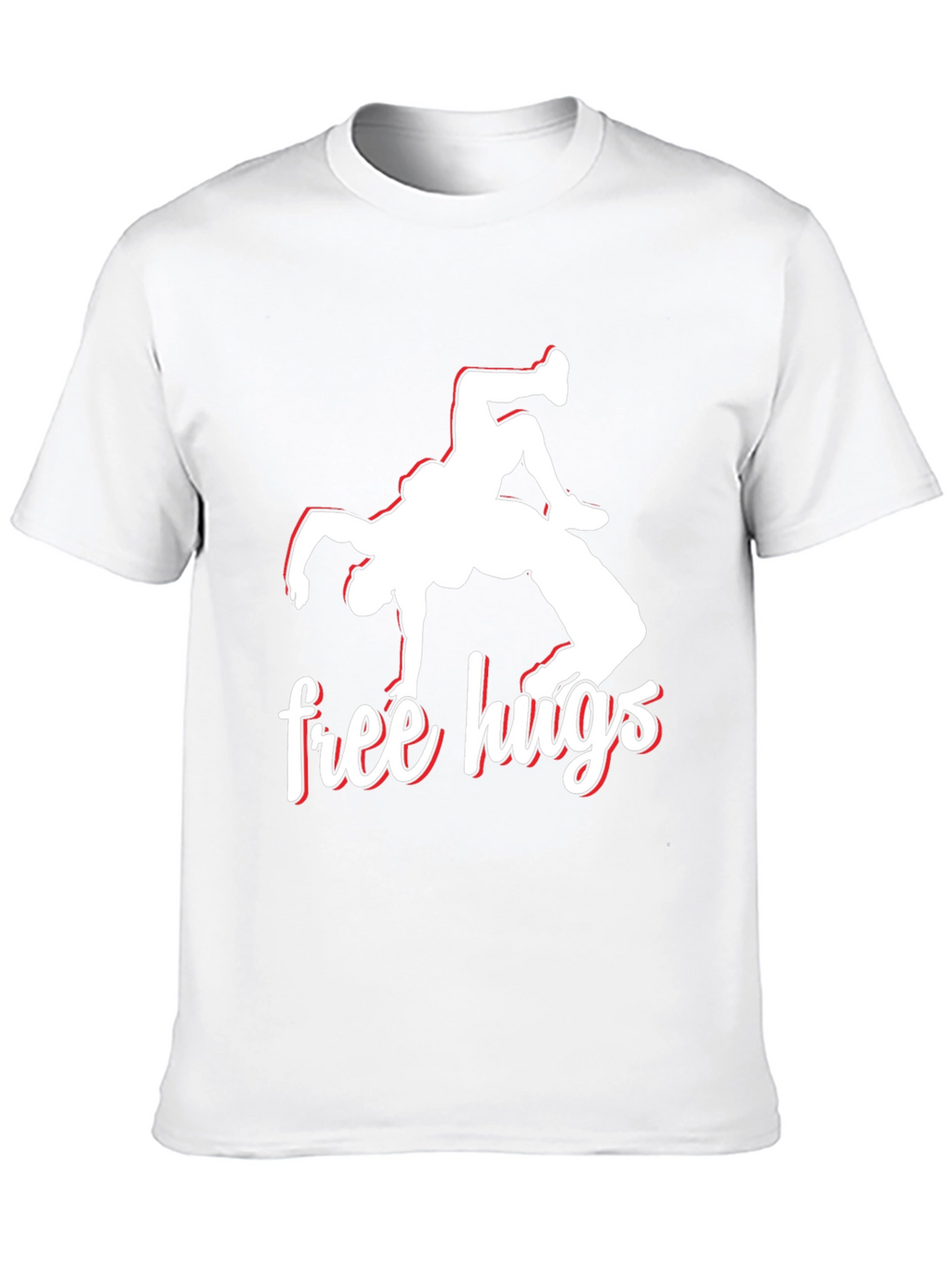 Free Hugs Wrestling Black Graphic Tee