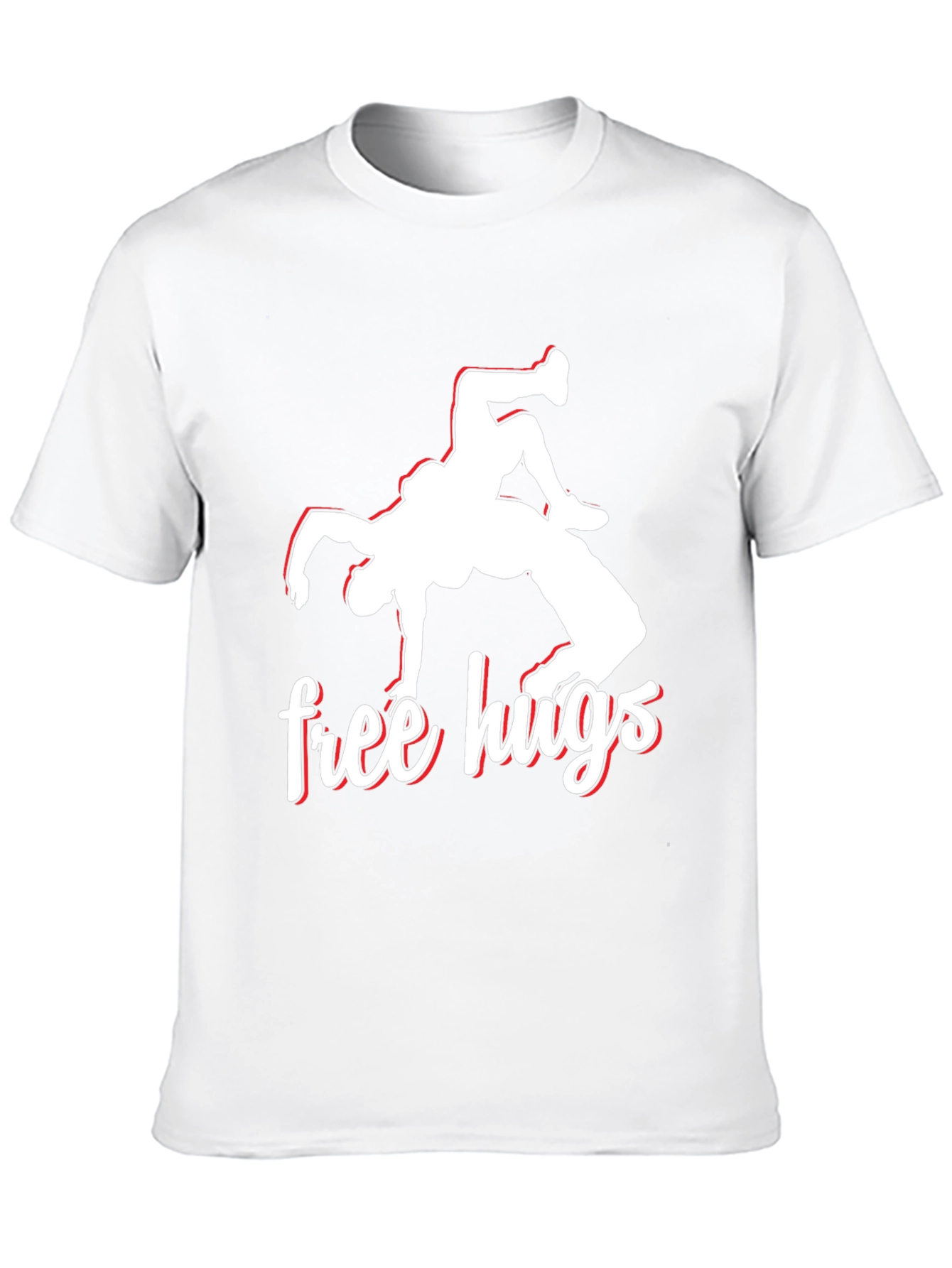 Free Hugs Wrestling Black Graphic Tee