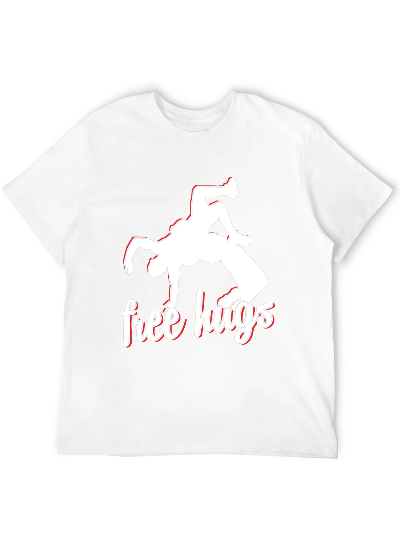 Free Hugs Wrestling Black Graphic Tee