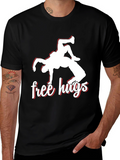 Free Hugs Wrestling Black Graphic Tee