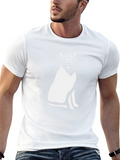 Cool Cat Graphic Tee - Black Cotton Blend