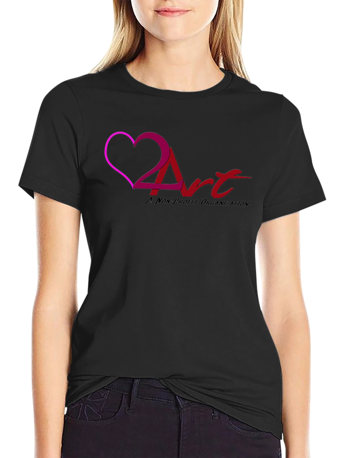 Love 2 Art Nonprofit Black T-Shirt
