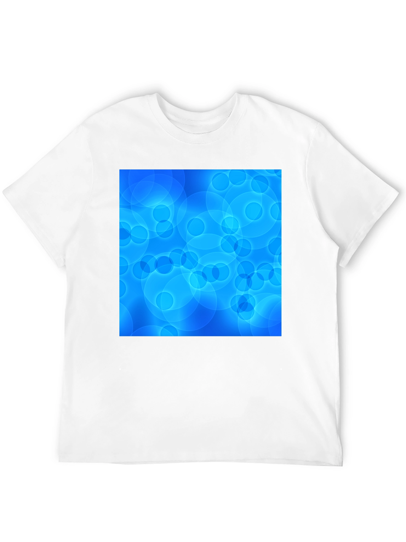 Blue Circle Pattern Graphic Tee - Stylish Unisex T-Shirt