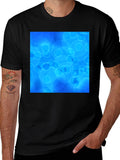Blue Circle Pattern Graphic Tee - Stylish Unisex T-Shirt
