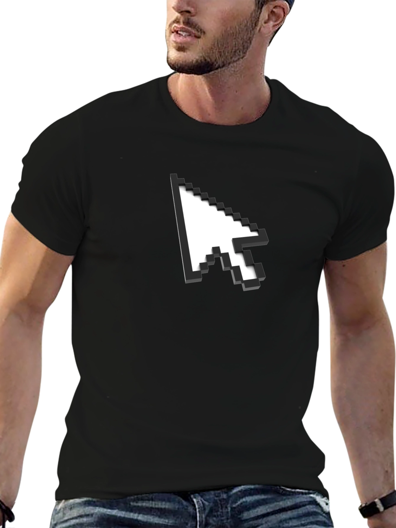 Pixel Arrow Graphic Black T-Shirt